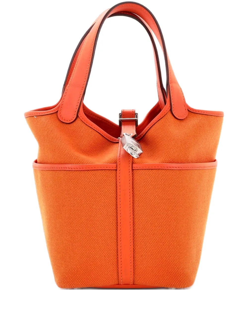 Hermès Pre-Owned Cargo Picotin Lock Bag Canvas and Swift PM bucket bag | Orange | Image 1