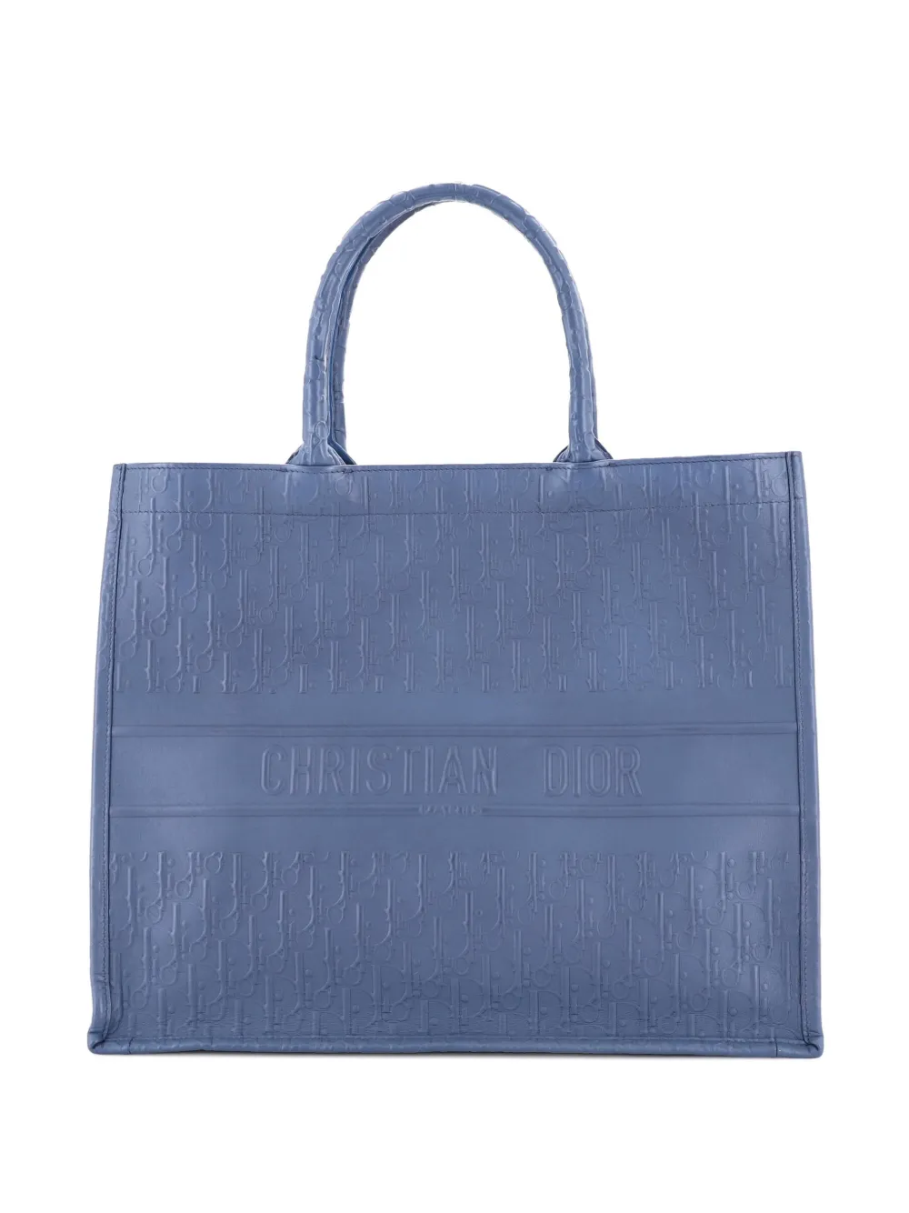 Christian Dior Pre-Owned Book Oblique Embossed Calfskin Large tote bag - Blu