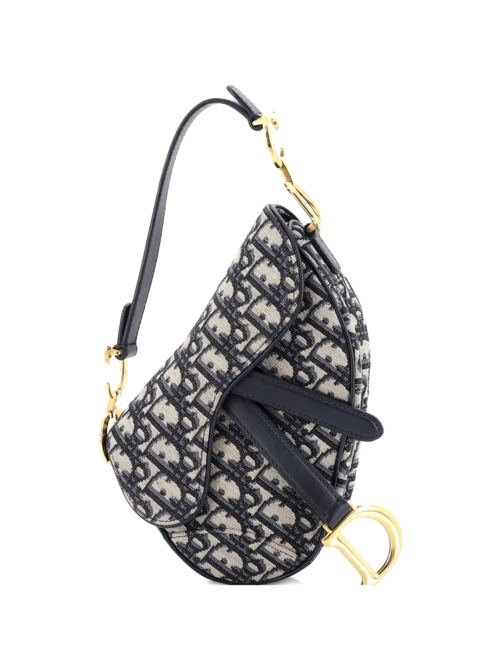 Christian Dior Pre-Owned Saddle Handbag Oblique Canvas Mini shoulder bag - Blu