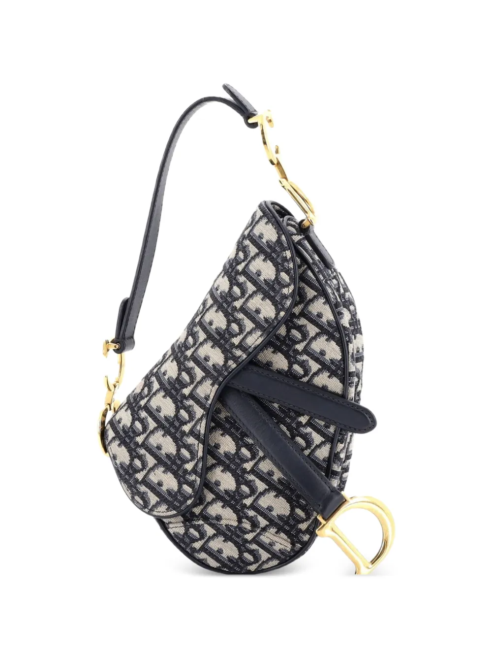 Christian Dior Pre-Owned Saddle Handbag Oblique Canvas Mini shoulder bag - Blu