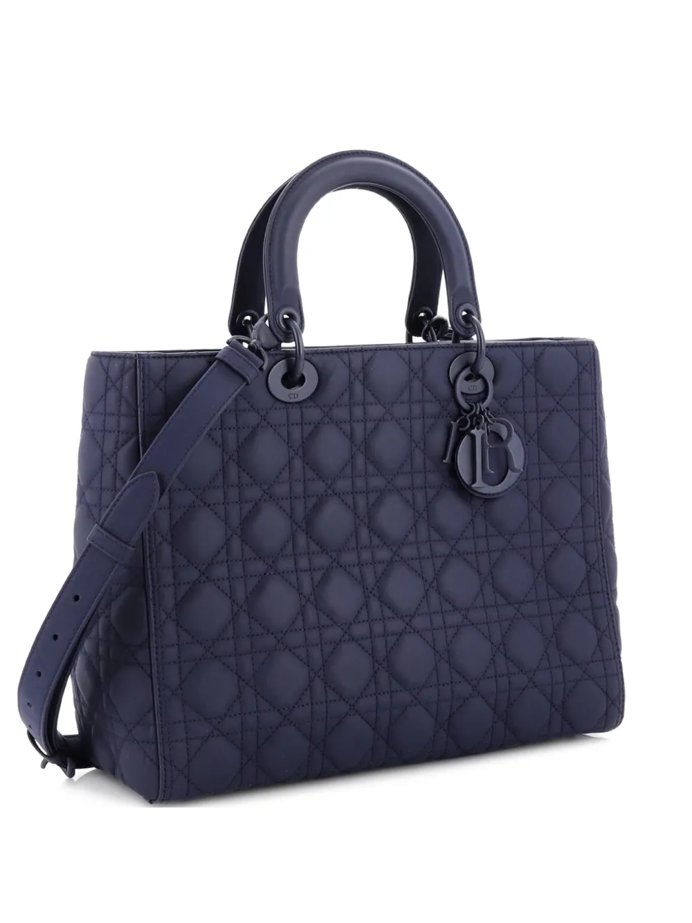 Christian Dior Pre-Owned Ultra Matte Lady Dior Bag Cannage Quilt Calfskin Large satchel - Blu