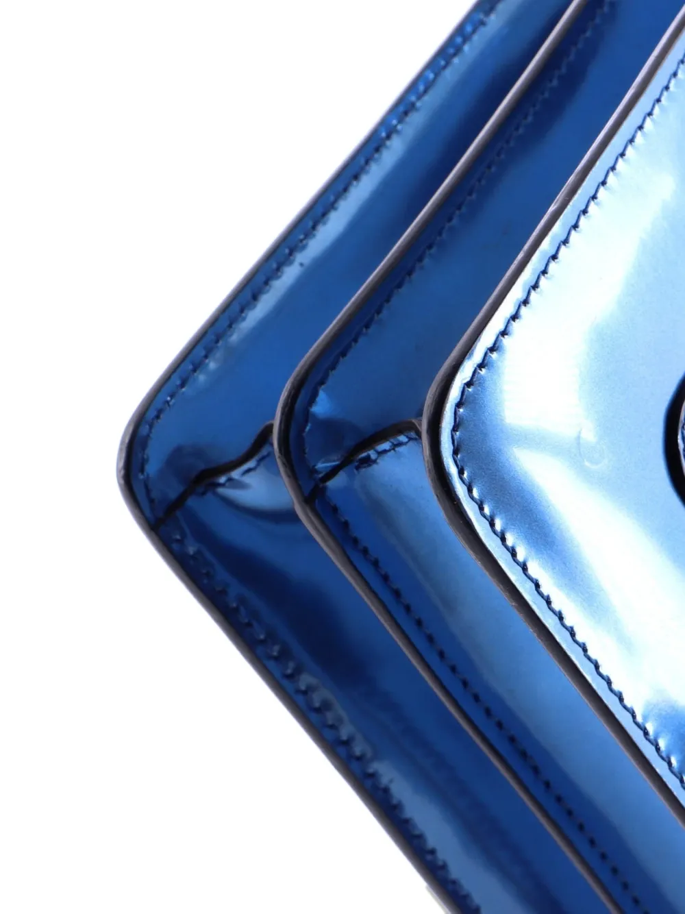 Pre-owned Bvlgari Serpenti Forever Metallic Leather Medium Shoulder Bag In Blue