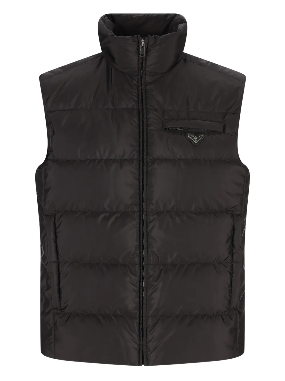 Prada padded zip-up gilet - Schwarz