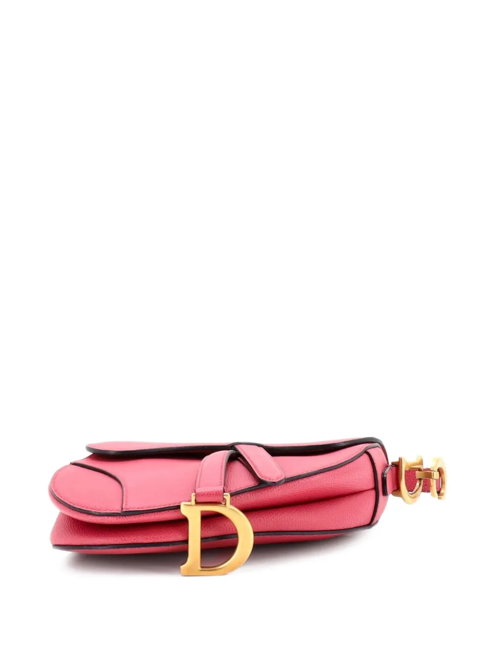 Christian Dior☆Denim×Pink☆ショルダーバッグ Christian Dior Denim and Pink Patent Leather Small Saddle Bag