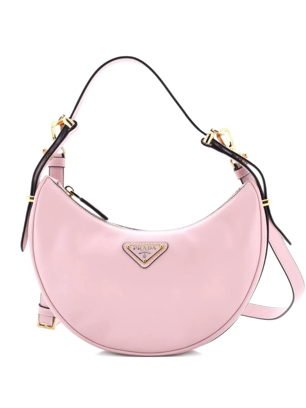 Prada Pre-Owned Arque Half Moon Leather Small hobo bag - Pink