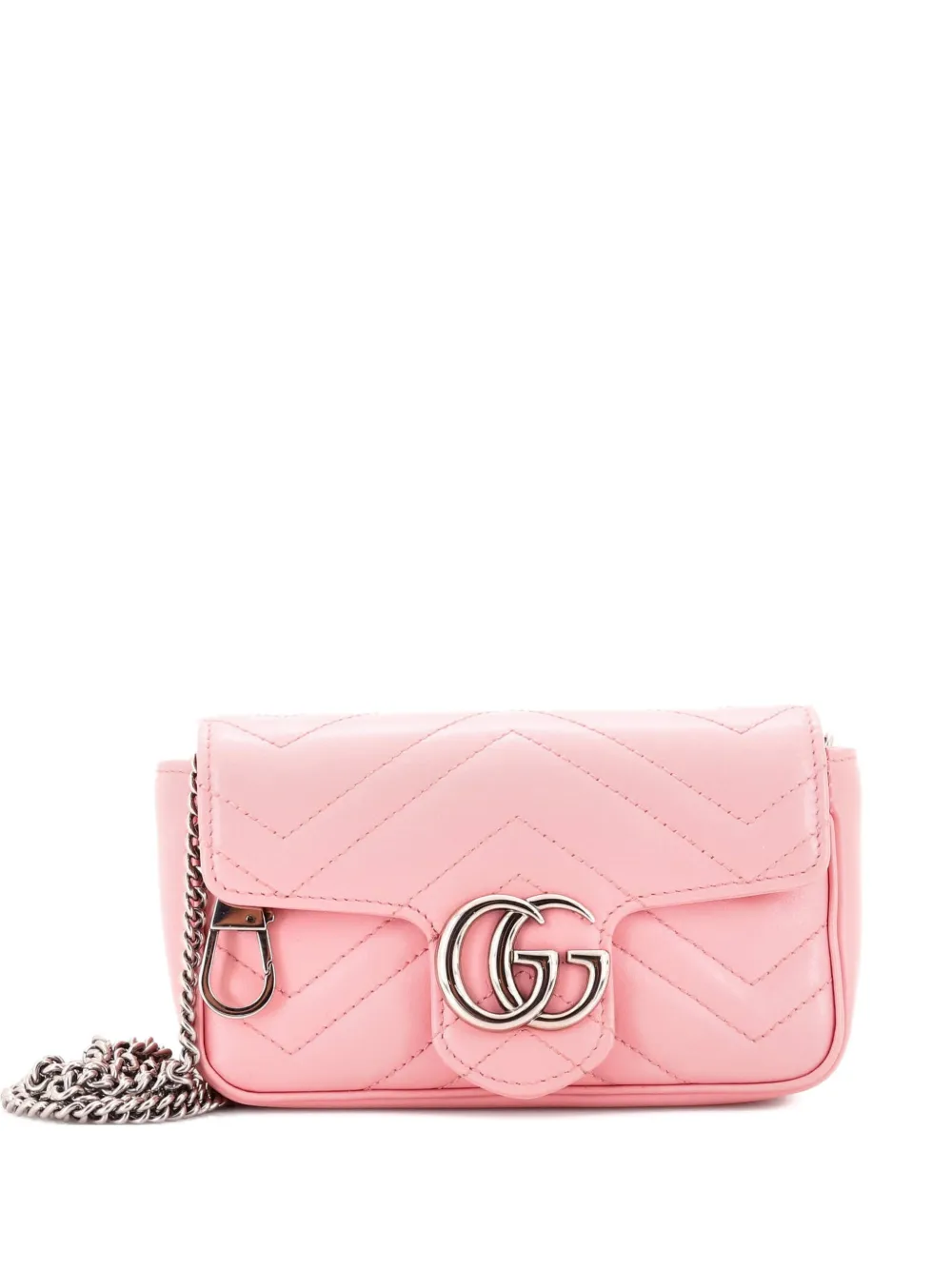 Gucci Pre-Owned GG Marmont Flap Bag Matelasse Leather Super Mini crossbody bag - Rosa