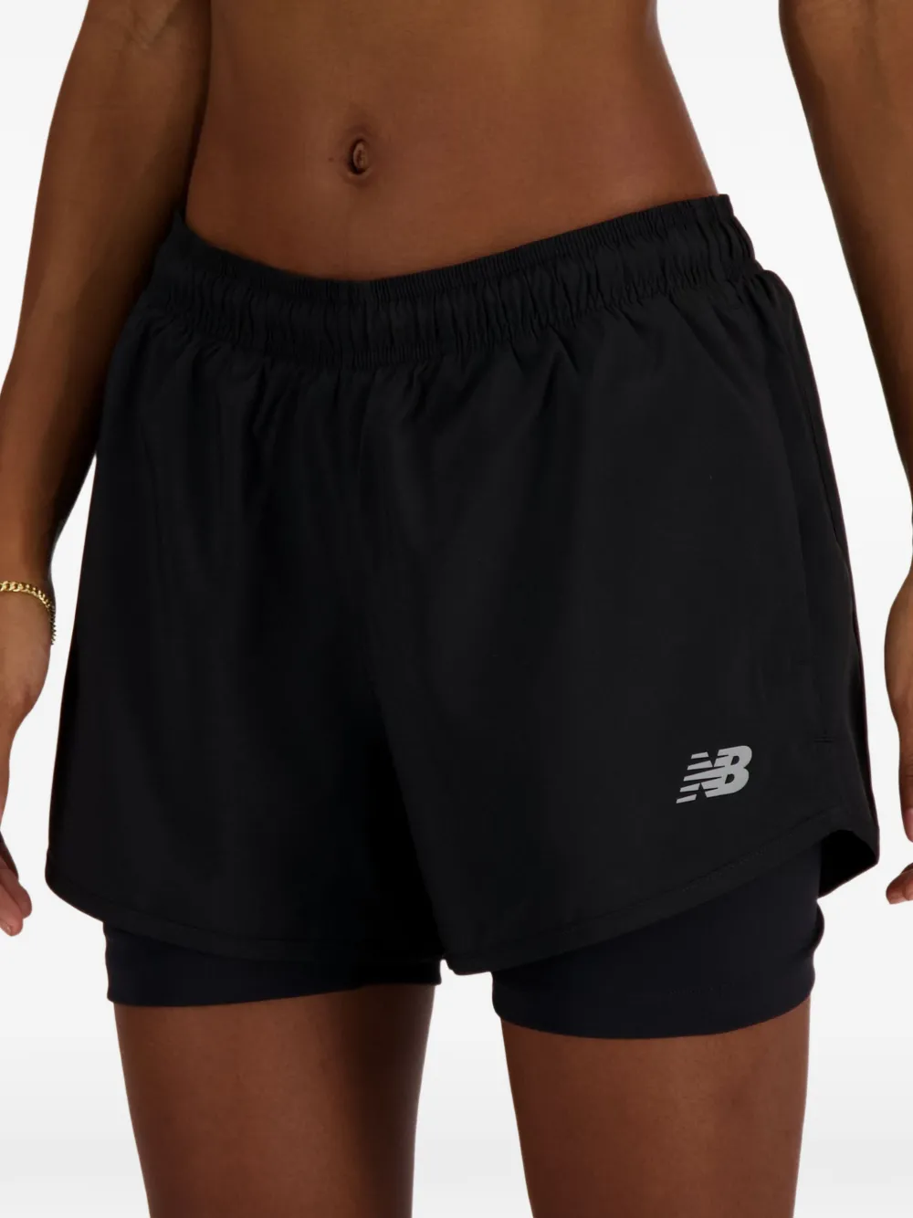 New Balance Sport Essential 2-in-1 3" shorts Zwart