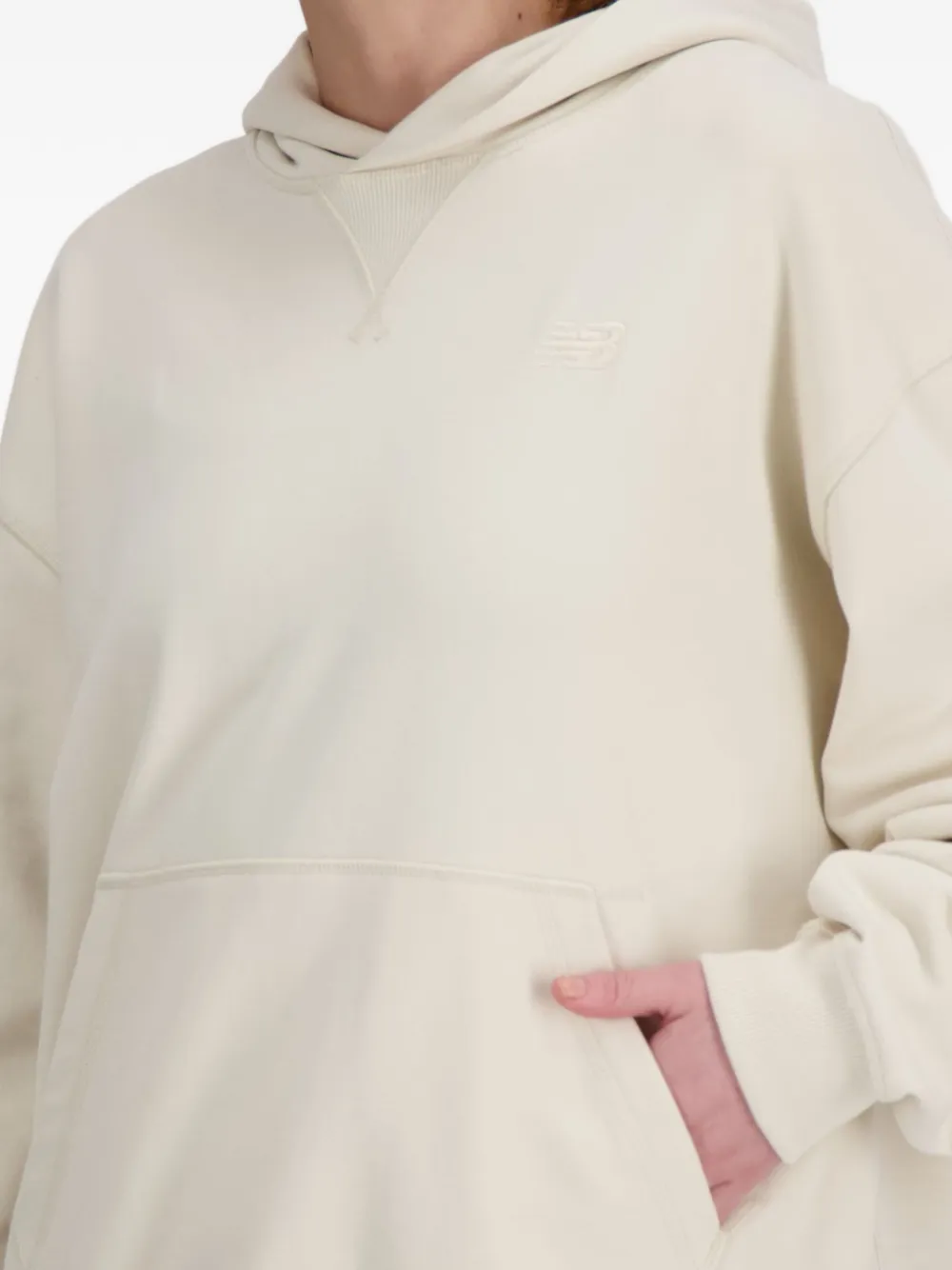 New Balance Athletics hoodie met geborduurd logo Beige