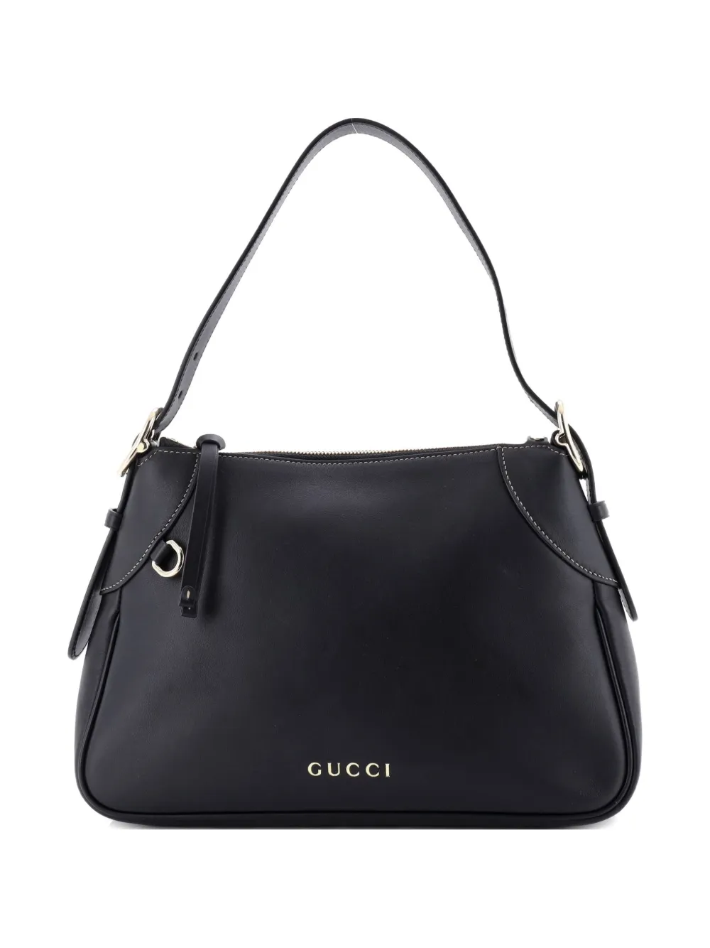 Gucci Pre-Owned Emblem Leather Medium shoulder bag - Nero