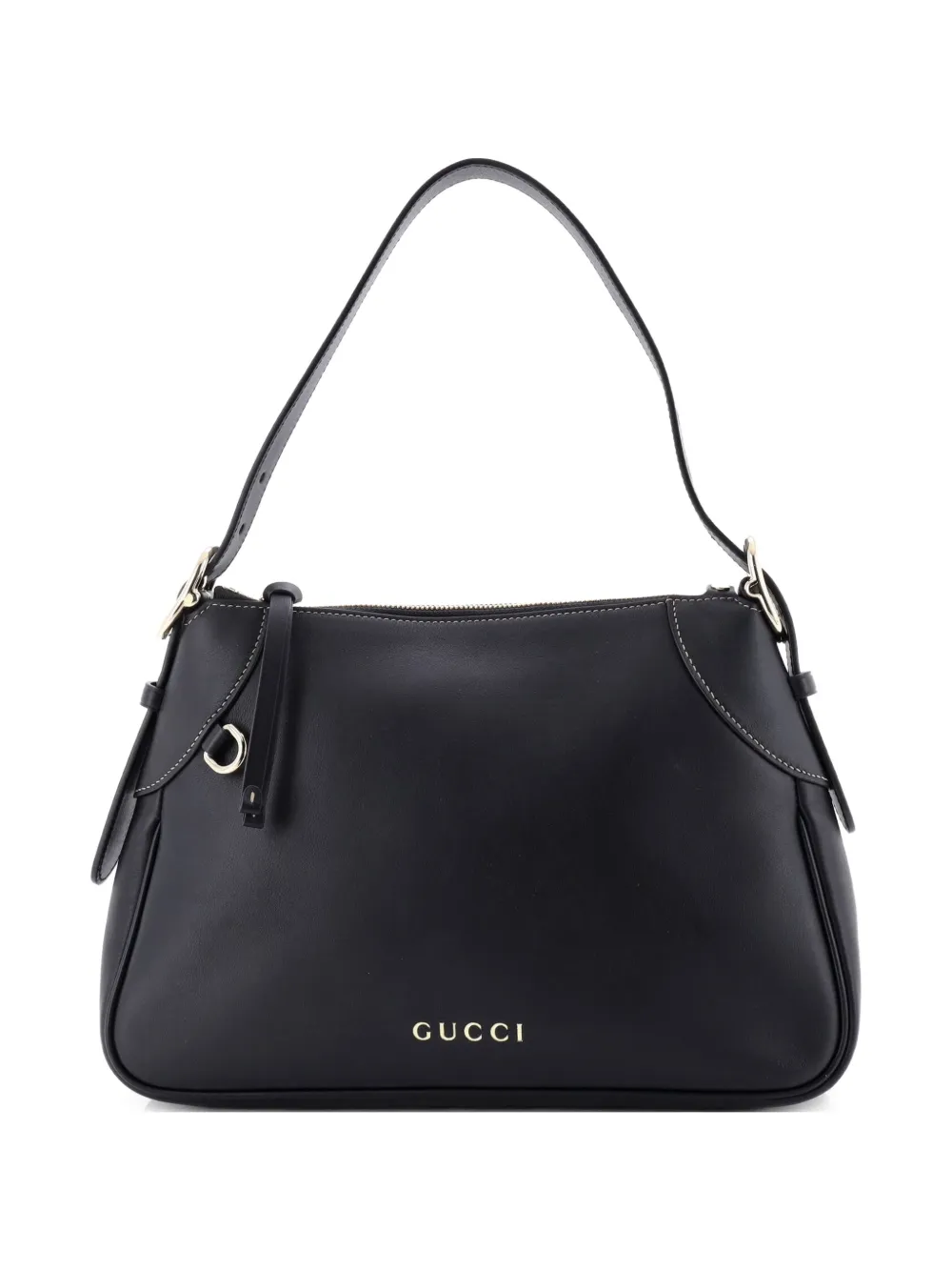Gucci Pre-Owned Emblem Leather Medium shoulder bag - Nero