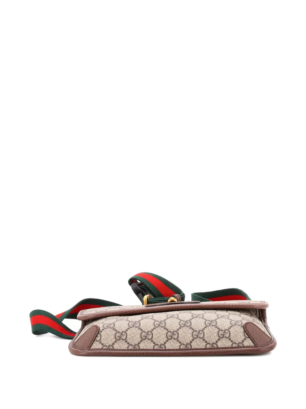 Pre-owned Gucci Neo Vintage Flap Gg Coated Canvas Belt Bag In Brown