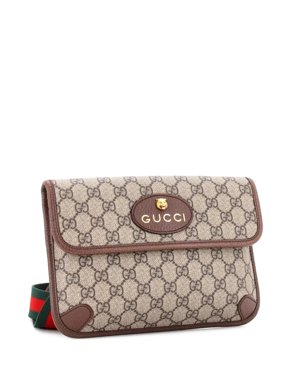 Pre-owned Gucci Neo Vintage Flap Gg Coated Canvas Belt Bag In Brown