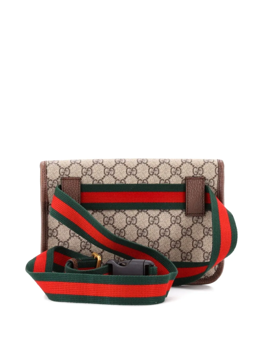 Pre-owned Gucci Neo Vintage Flap Gg Coated Canvas Belt Bag In Brown