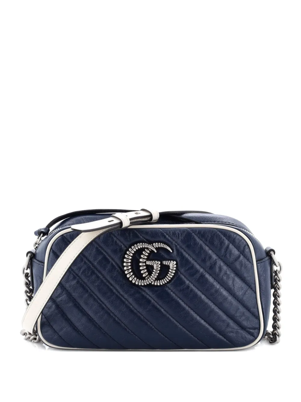 Gucci Pre-Owned GG Marmont Shoulder Bag Diagonal Quilted Leather Small crossbody bag - Blu