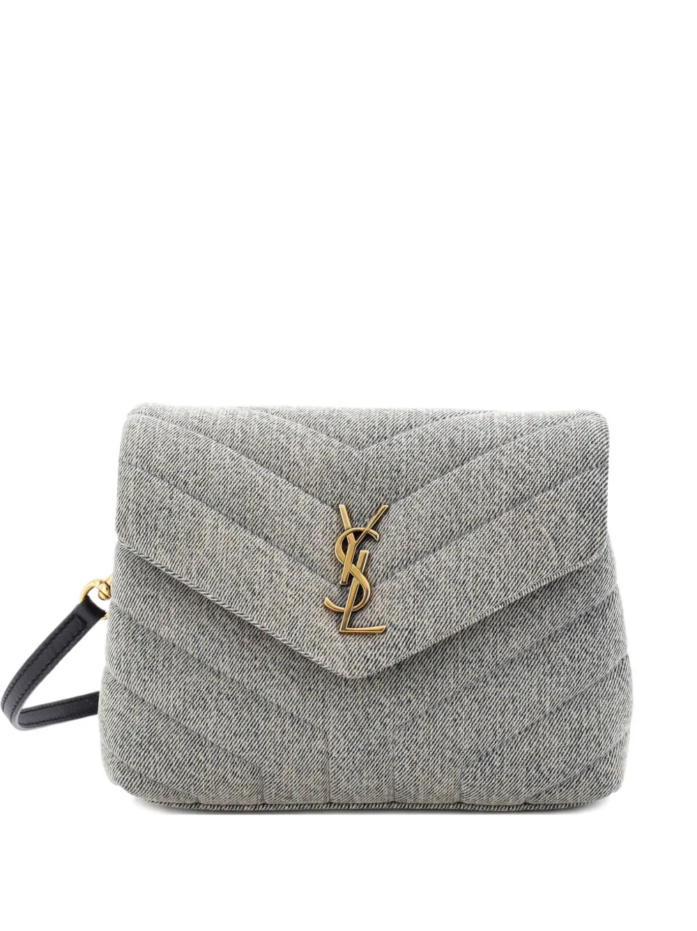 Saint Laurent Pre-Owned Loulou Matelasse Chevron Denim Toy shoulder bag - Blu