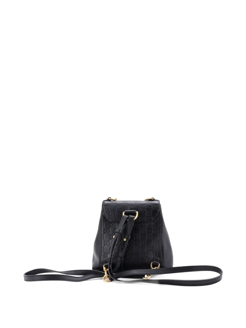 Pre-owned Gucci Padlock Ssima Leather Mini Backpack In Black