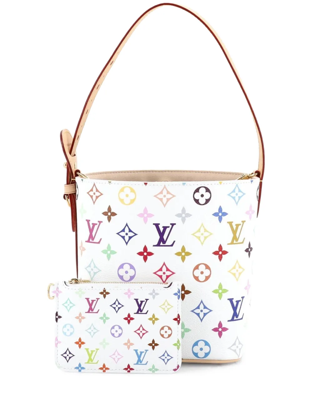 Louis Vuitton Pre-Owned x Takashi Murakami All In Handbag Monogram Multicolor BB bucket bag - White