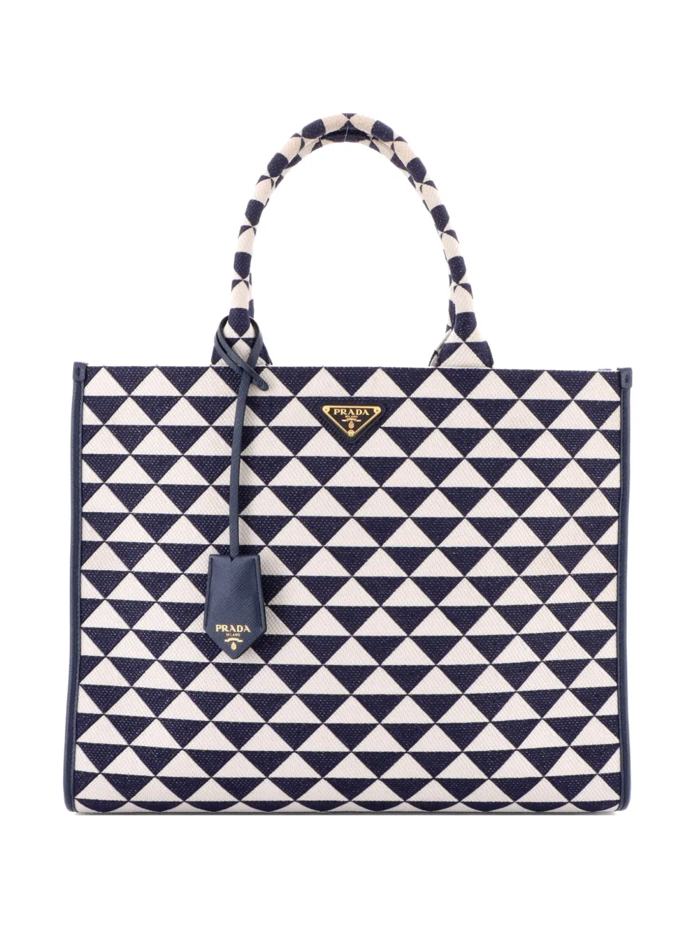 Prada Pre-Owned Symbole Shopper Jacquard Large tote bag - Blu