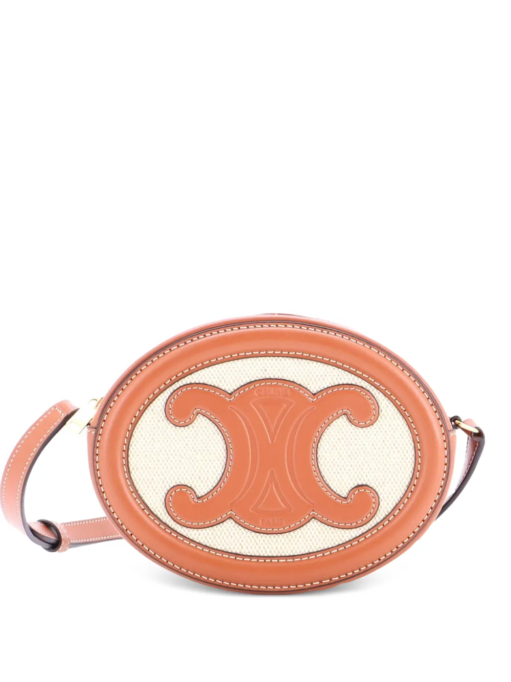 Celine Pre-Owned Triomphe Oval Umhängetasche aus Canvas und Leder - Braun