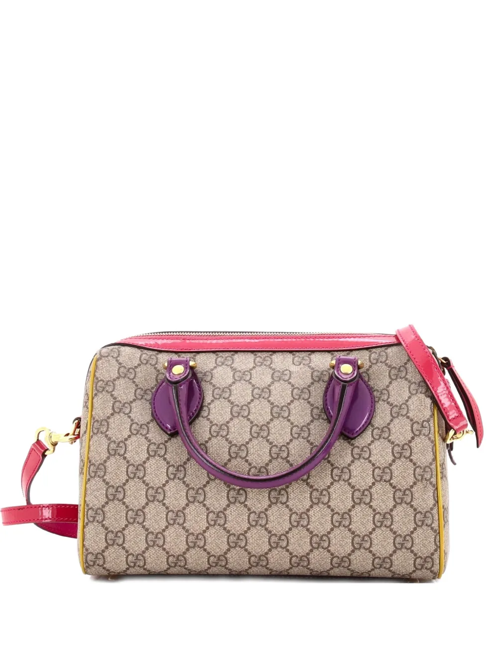 Gucci Pre-Owned Convertible Boston Bag GG Coated Canvas and Leather Small satchel - Marrone