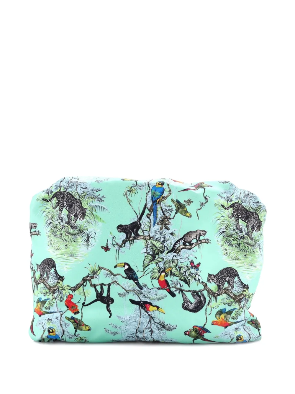 Pre-owned Hermes Balusoie Bag Printed Silk And Leather Shoulder Bag In Black