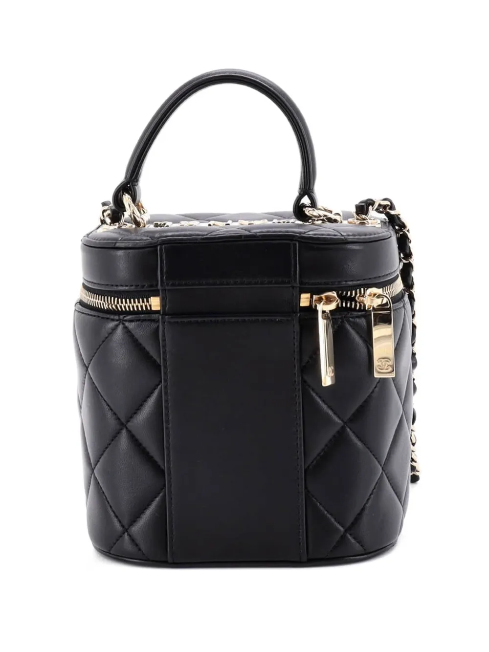 CHANEL Pre-Owned Trendy CC Top Handle Vanity Case Quilted Lambskin Small shoulder bag - Nero