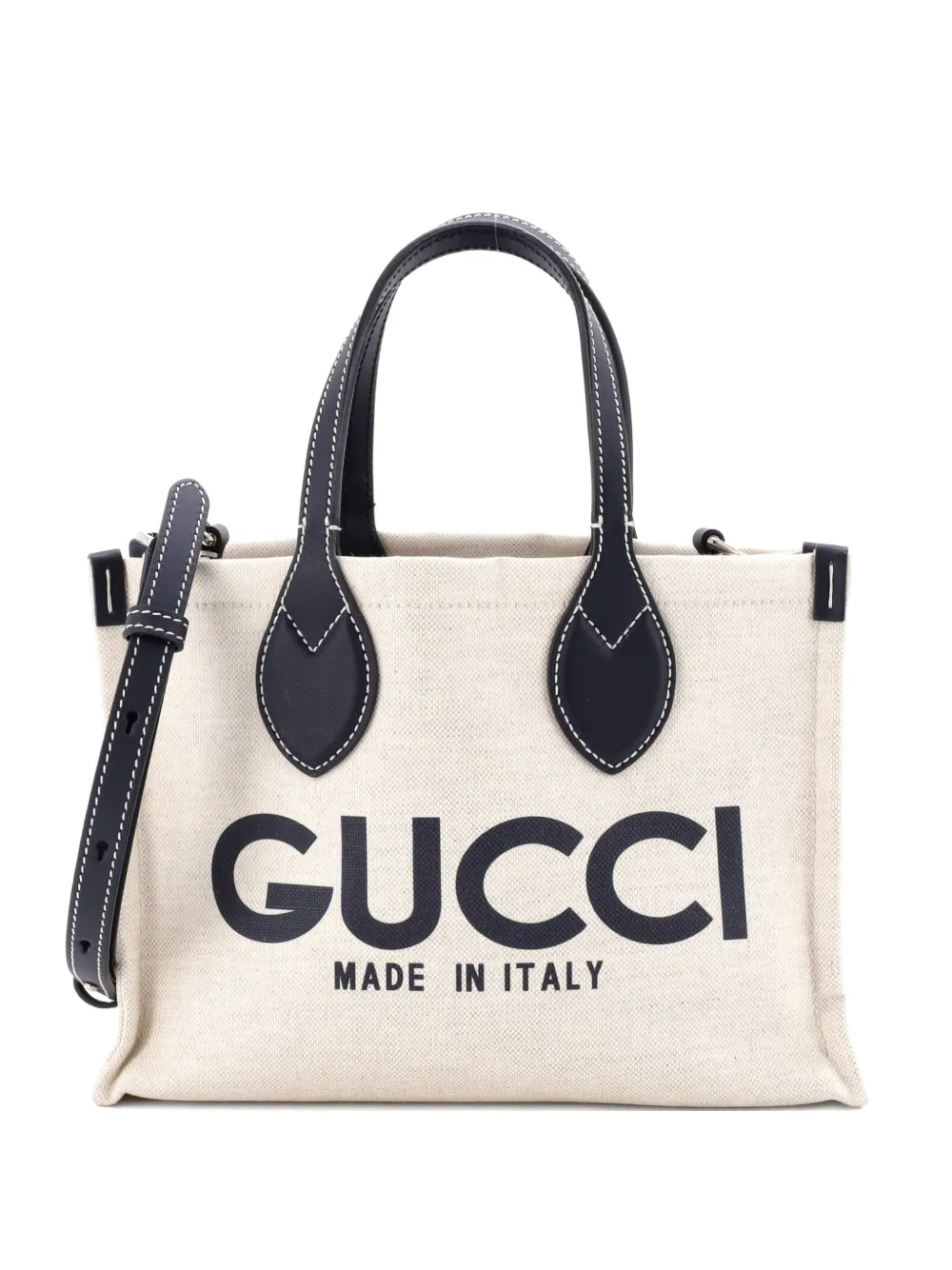 Gucci Pre-Owned Logo Shopper Tote Printed Canvas Small shoulder bag - Blu