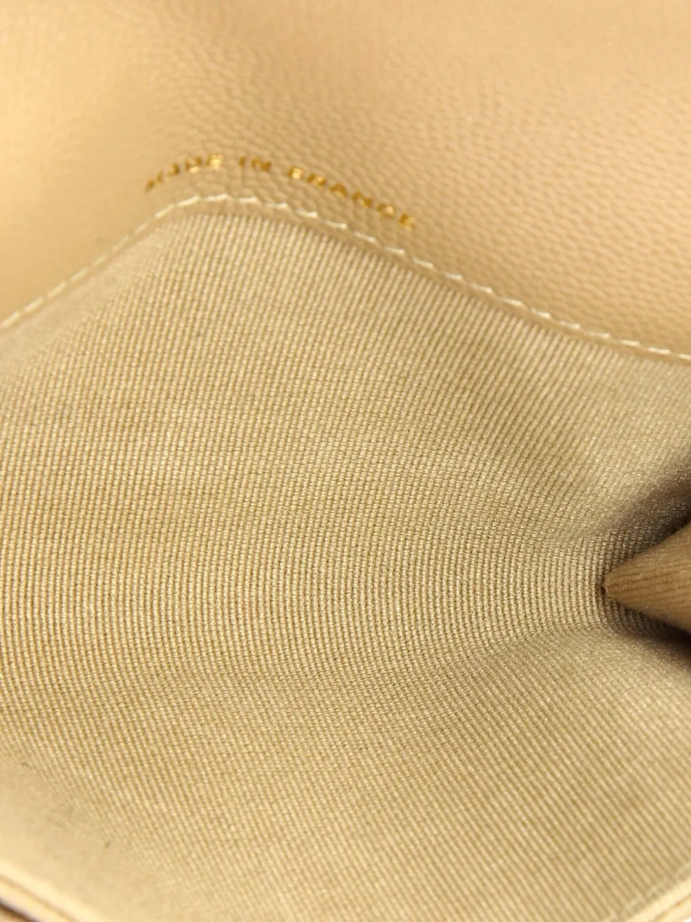 Pre-owned Chanel Classic Flap Case Quilted Caviar Card Holder In Neutral