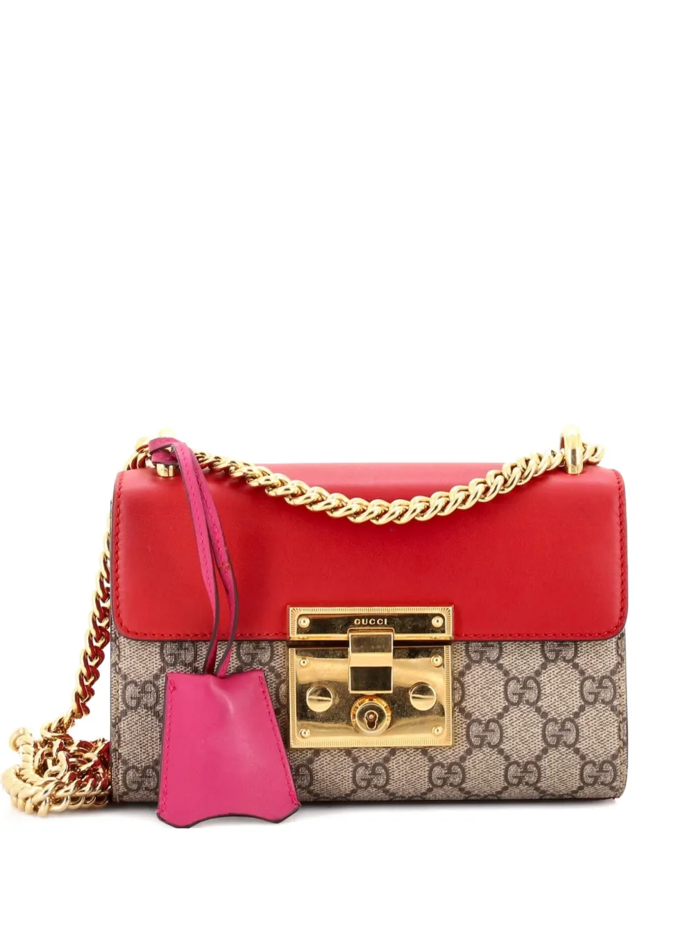 Gucci Pre-Owned Padlock Shoulder Bag GG Coated Canvas and Leather Small crossbody bag - Marrone
