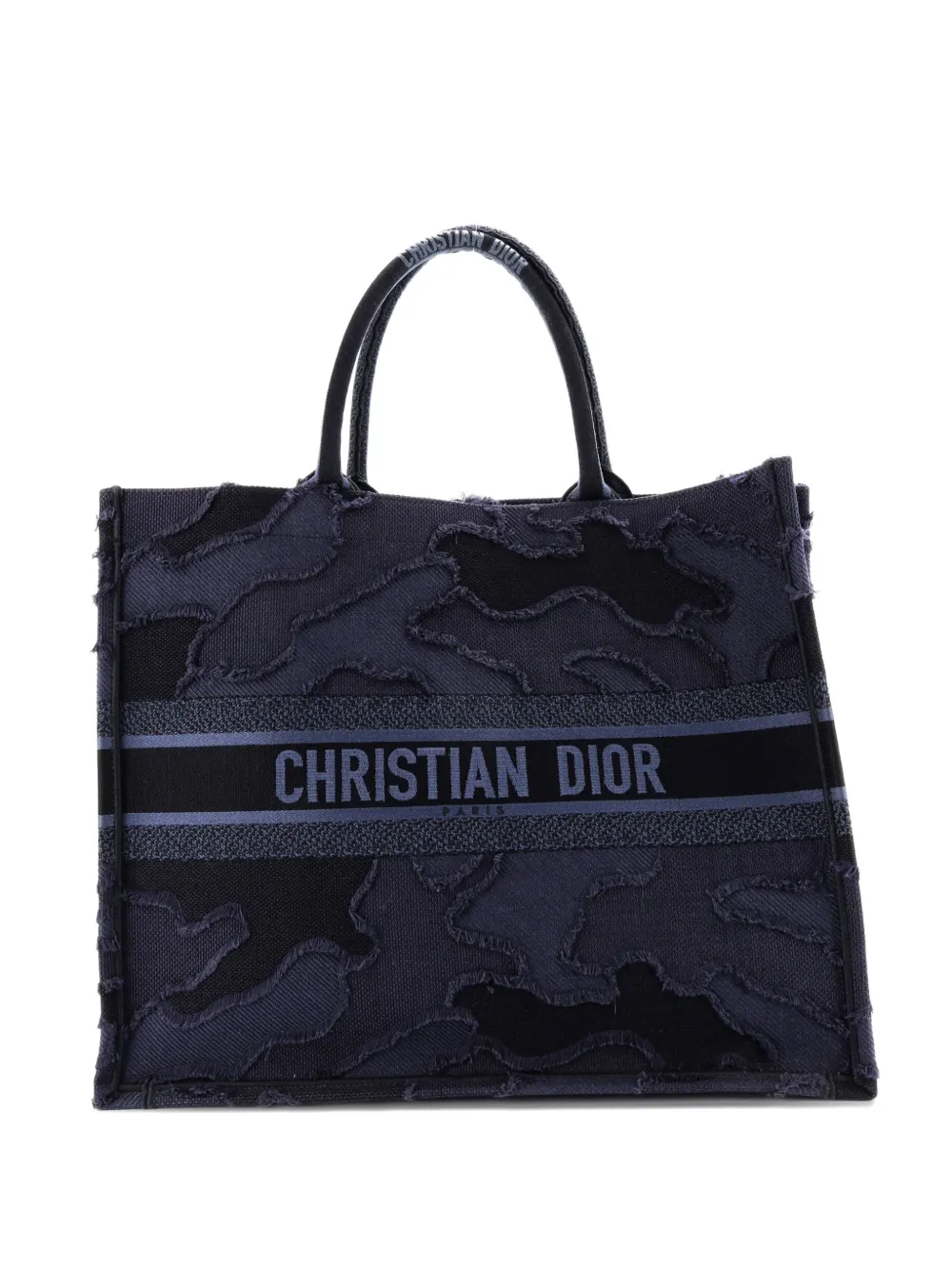 Christian Dior Pre-Owned Book Camouflage Embroidered Canvas Large tote bag - Blau