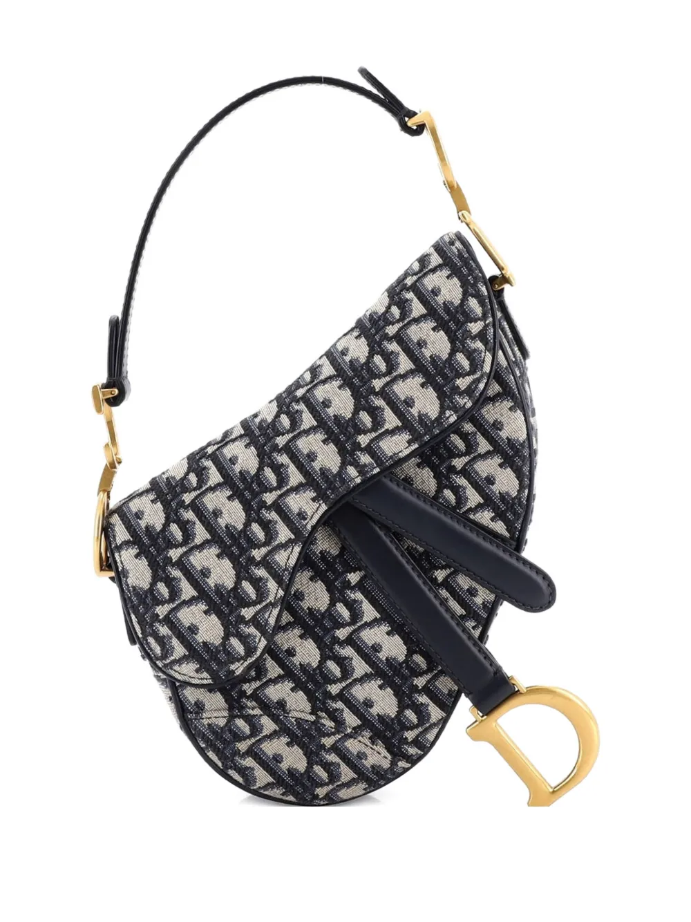 Christian Dior Pre-Owned Saddle Handbag Oblique Canvas Mini shoulder bag - Blu