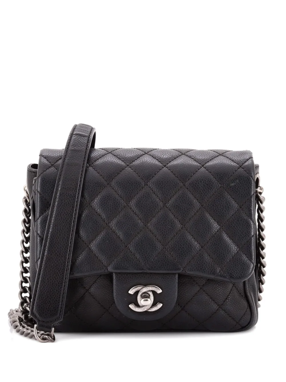 CHANEL Pre-Owned Rock in Rome Flap Bag Quilted Caviar Small shoulder bag - Nero
