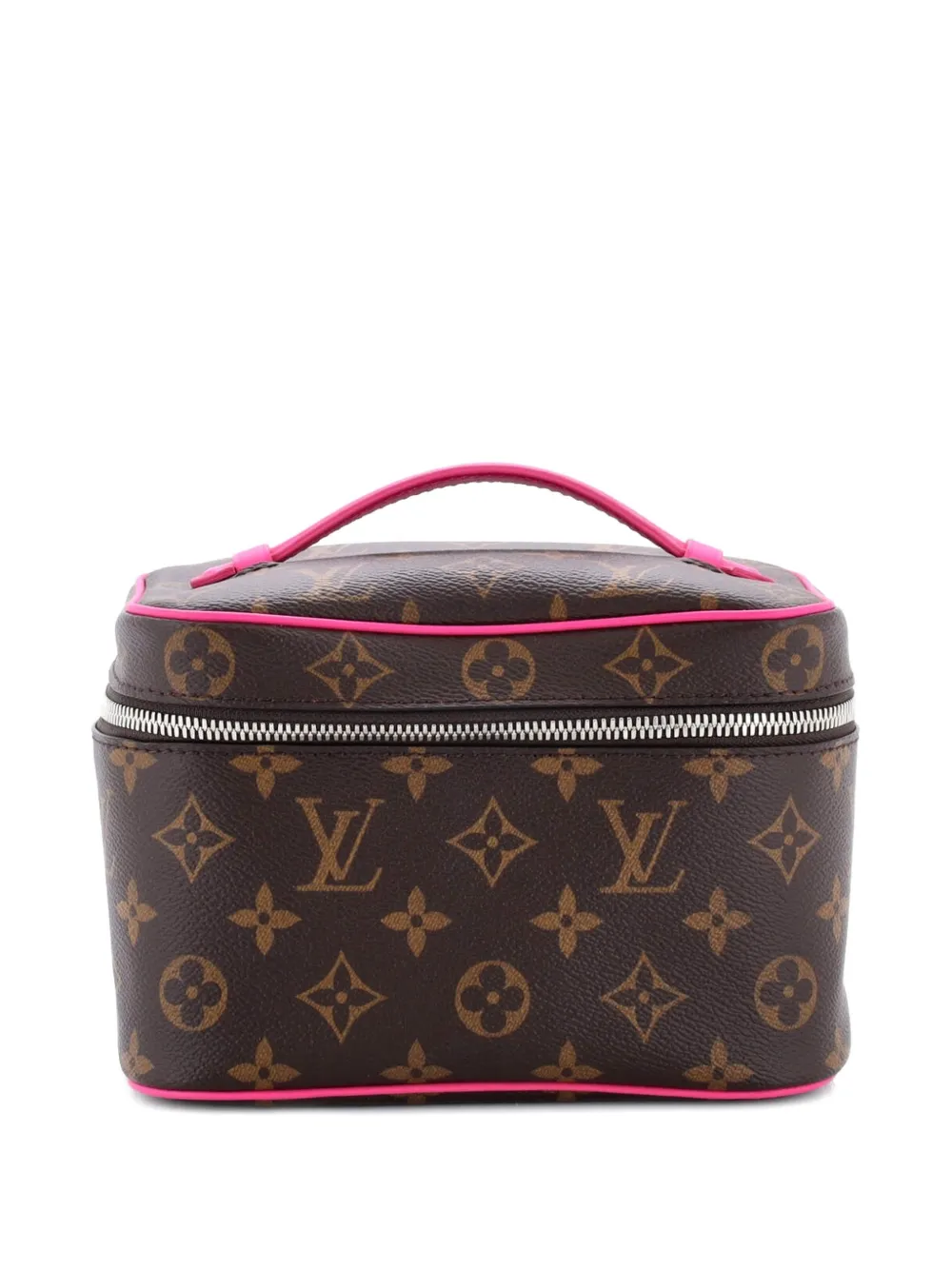Pre-owned Louis Vuitton Nice Vanity Case Macassar Monogram Canvas Mini Pouch In Brown