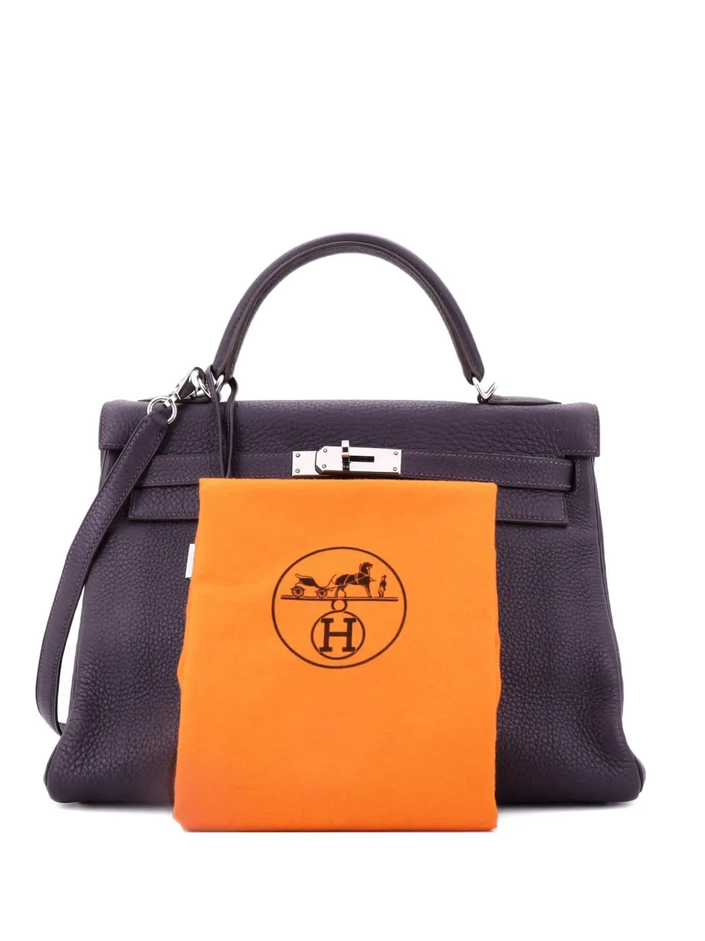 Hermès Pre-Owned Kelly Handbag Purple Clemence with Palladium Hardware 32 satchel | Purple | Image 1
