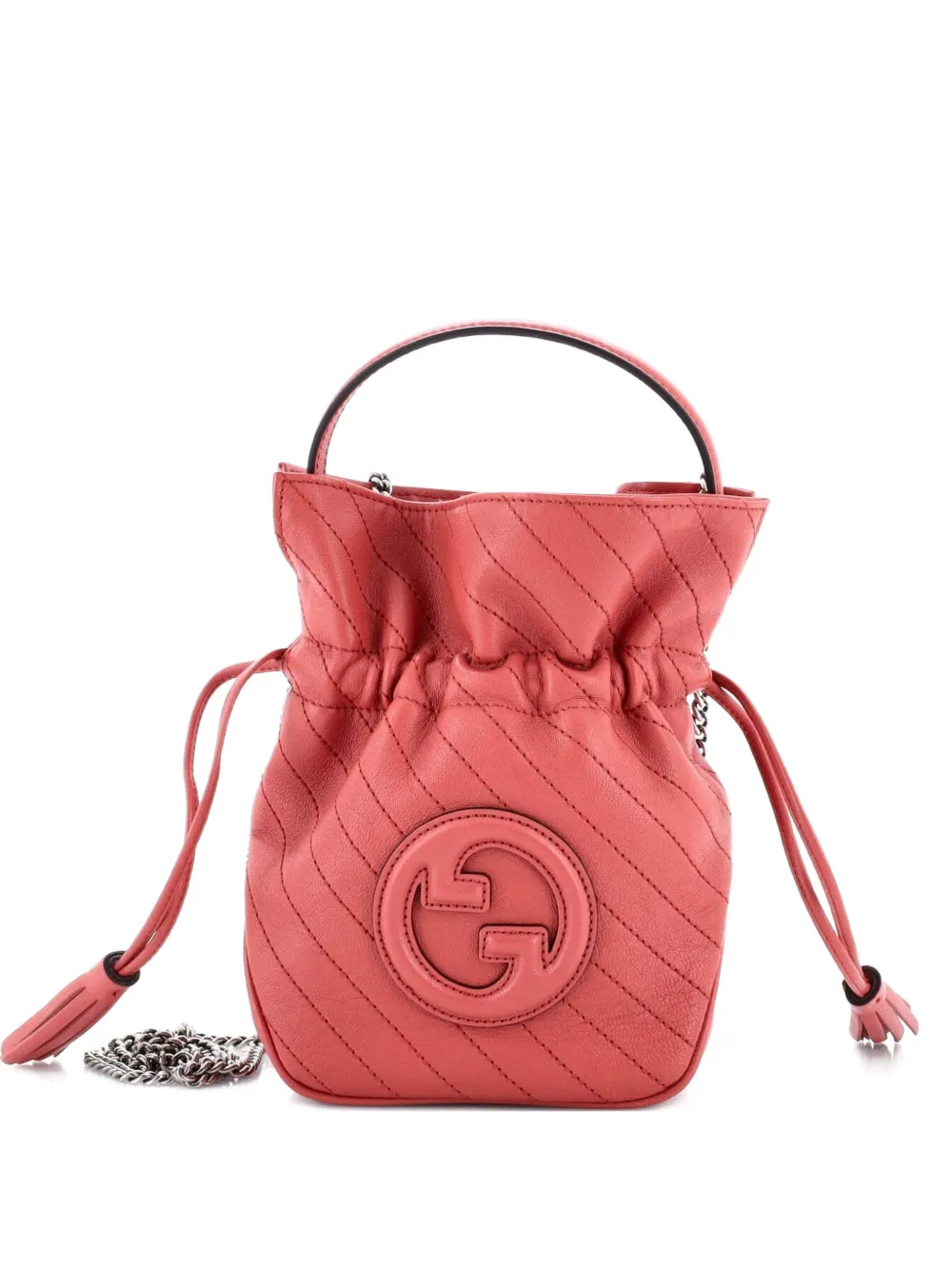 Gucci Pre-Owned Blondie NM Diagonal Quilted Leather Mini bucket bag - Rosa