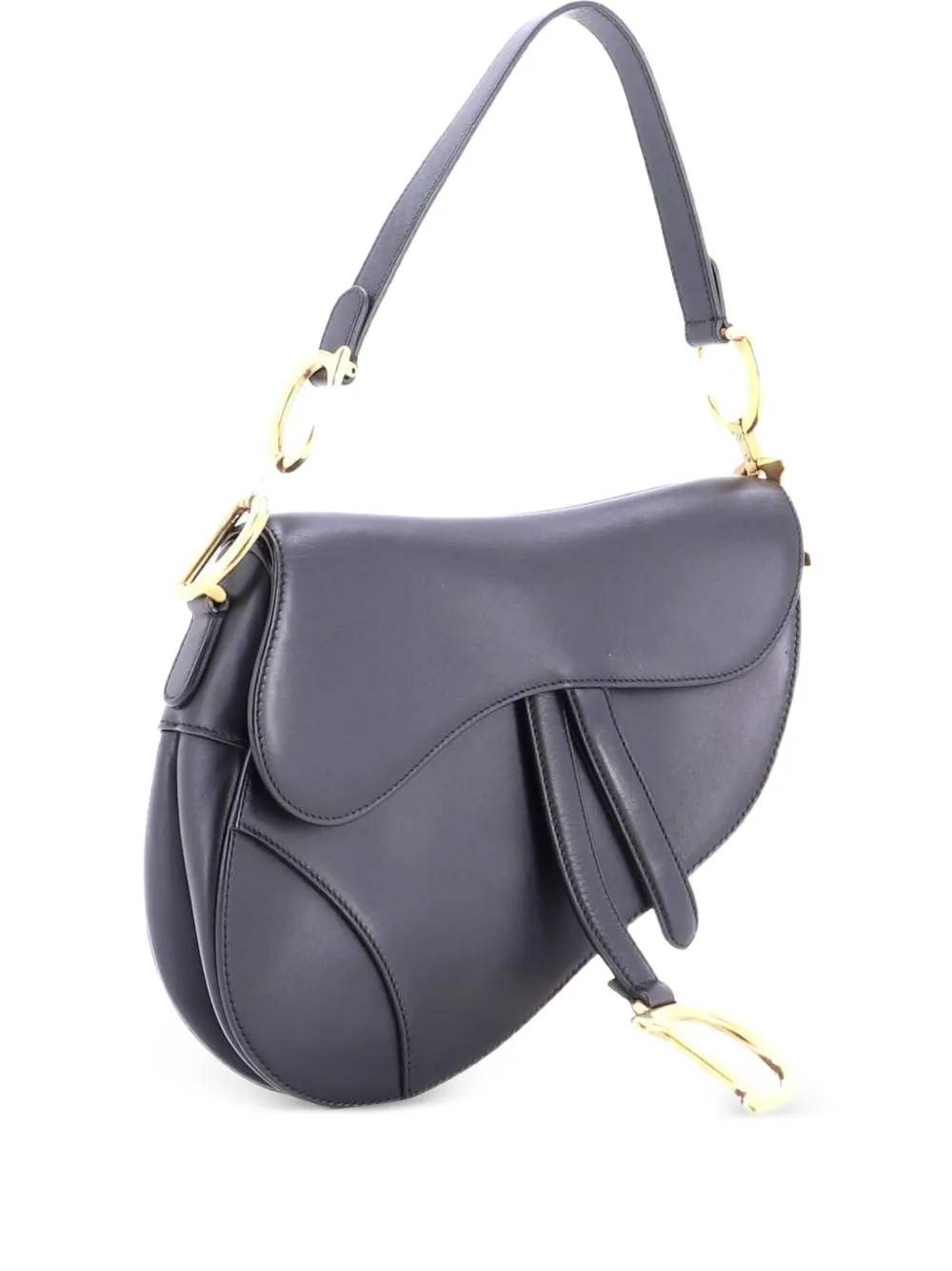 Christian Dior Pre-Owned Saddle Handbag Leather Medium shoulder bag - Nero