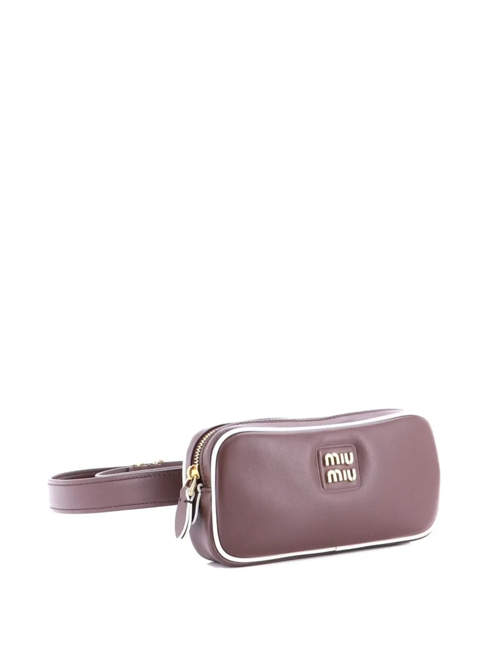 Pre-owned Miu Miu Softy Leather Small Belt Bag In Brown