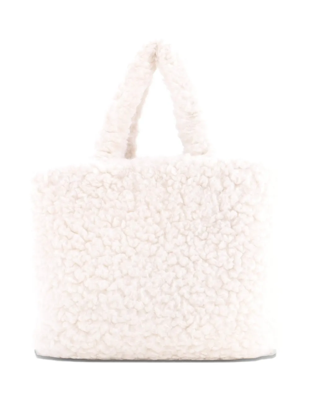 Pre-owned Prada Convertible Open Wool And Cashmere Medium Tote Bag In White