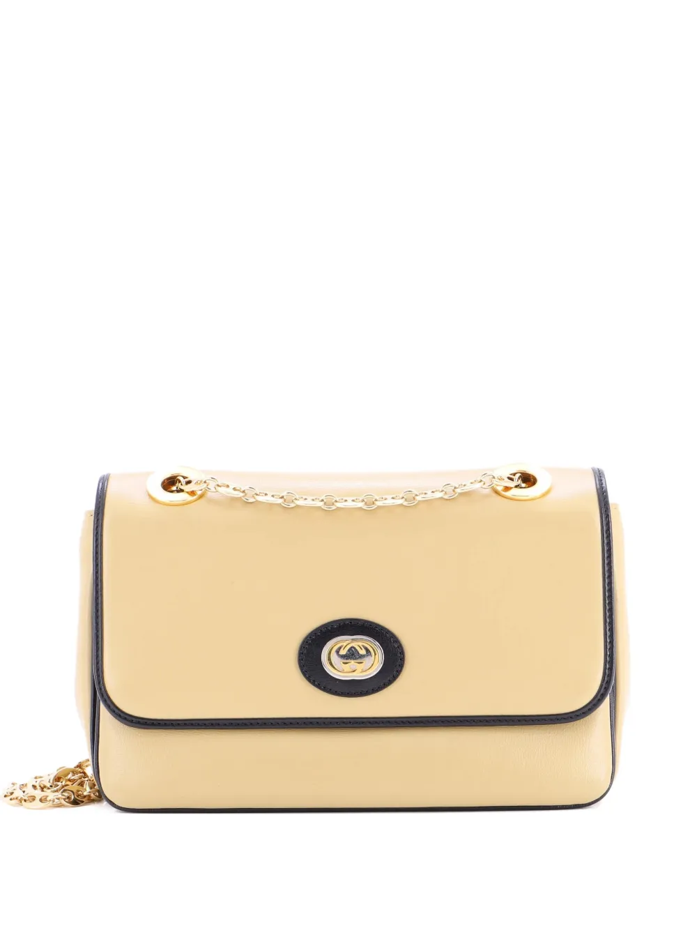 Gucci Pre-Owned Marina Chain Flap Bag Leather Small crossbody bag - Nero