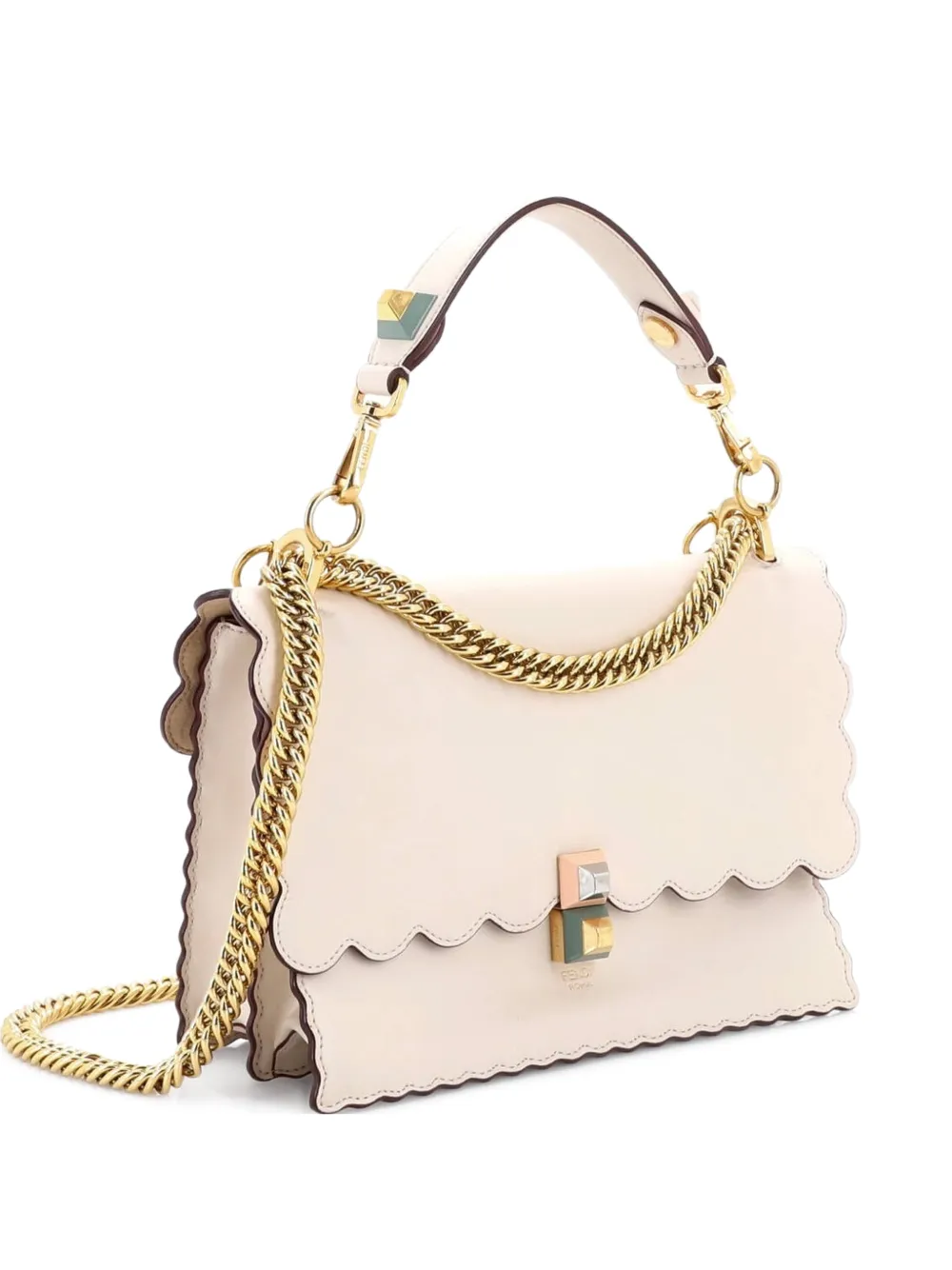 Fendi Pre-Owned Kan I Bag Leather Medium shoulder bag - Bianco