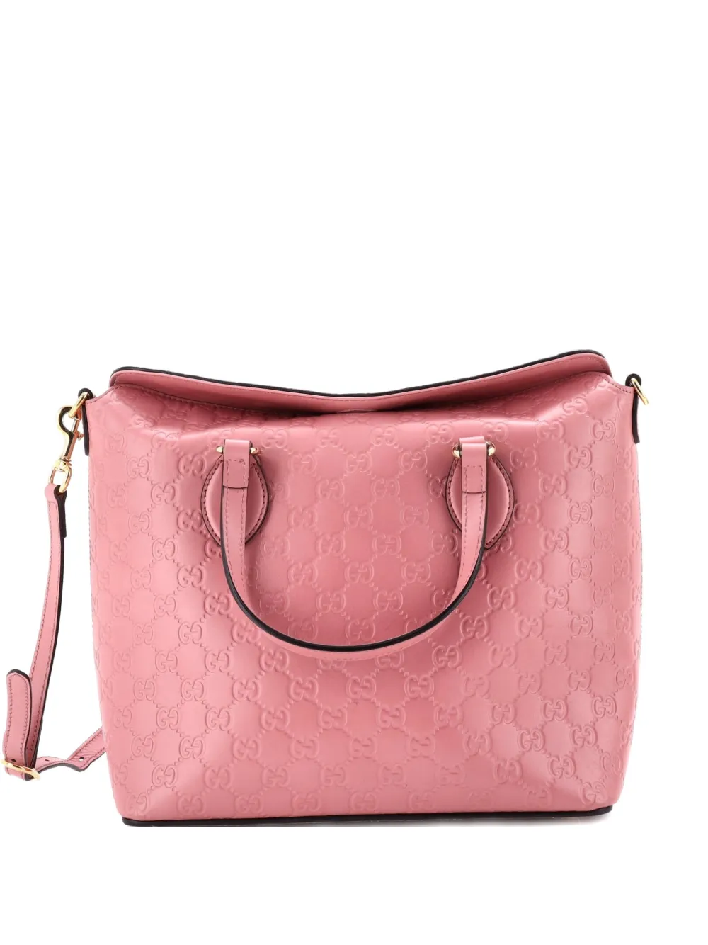 Gucci Pre-Owned Signature Fold Over Tote Guccissima Leather Medium satchel - Rosa