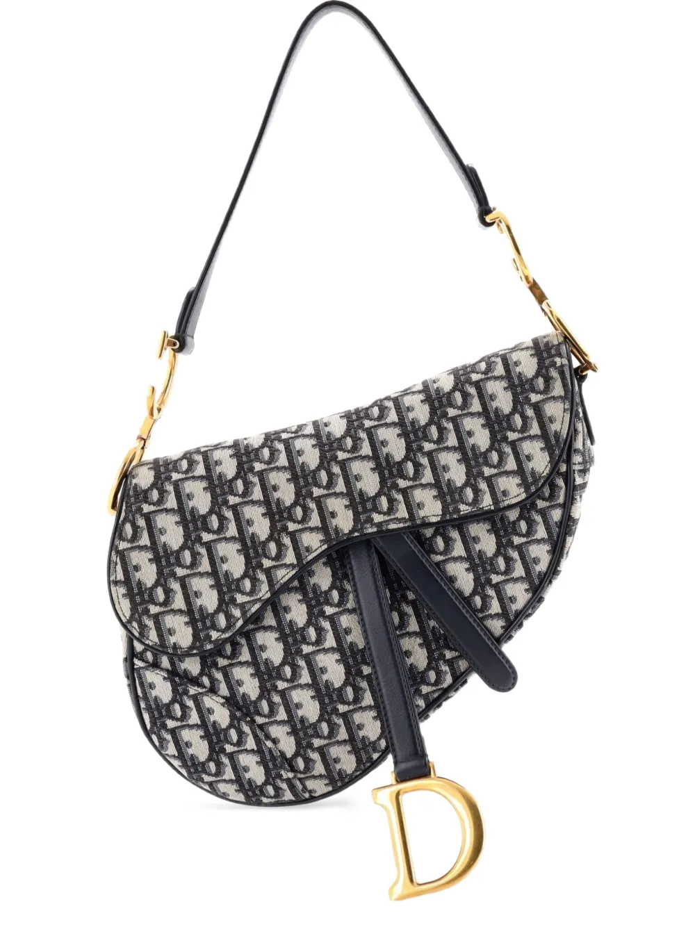 Christian Dior Pre-Owned Saddle Handbag Oblique Canvas Medium shoulder bag - Blu