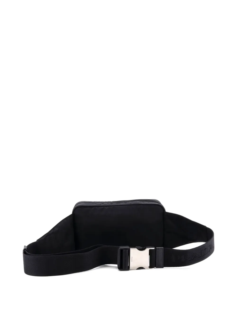 PRADA Pre-owned Front Pocket Re-nylon With Saffiano Leather Belt Bag In Black