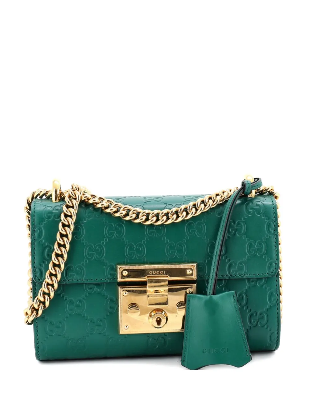 Gucci Pre-Owned Padlock Shoulder Bag Guccissima Leather Small crossbody bag - Verde