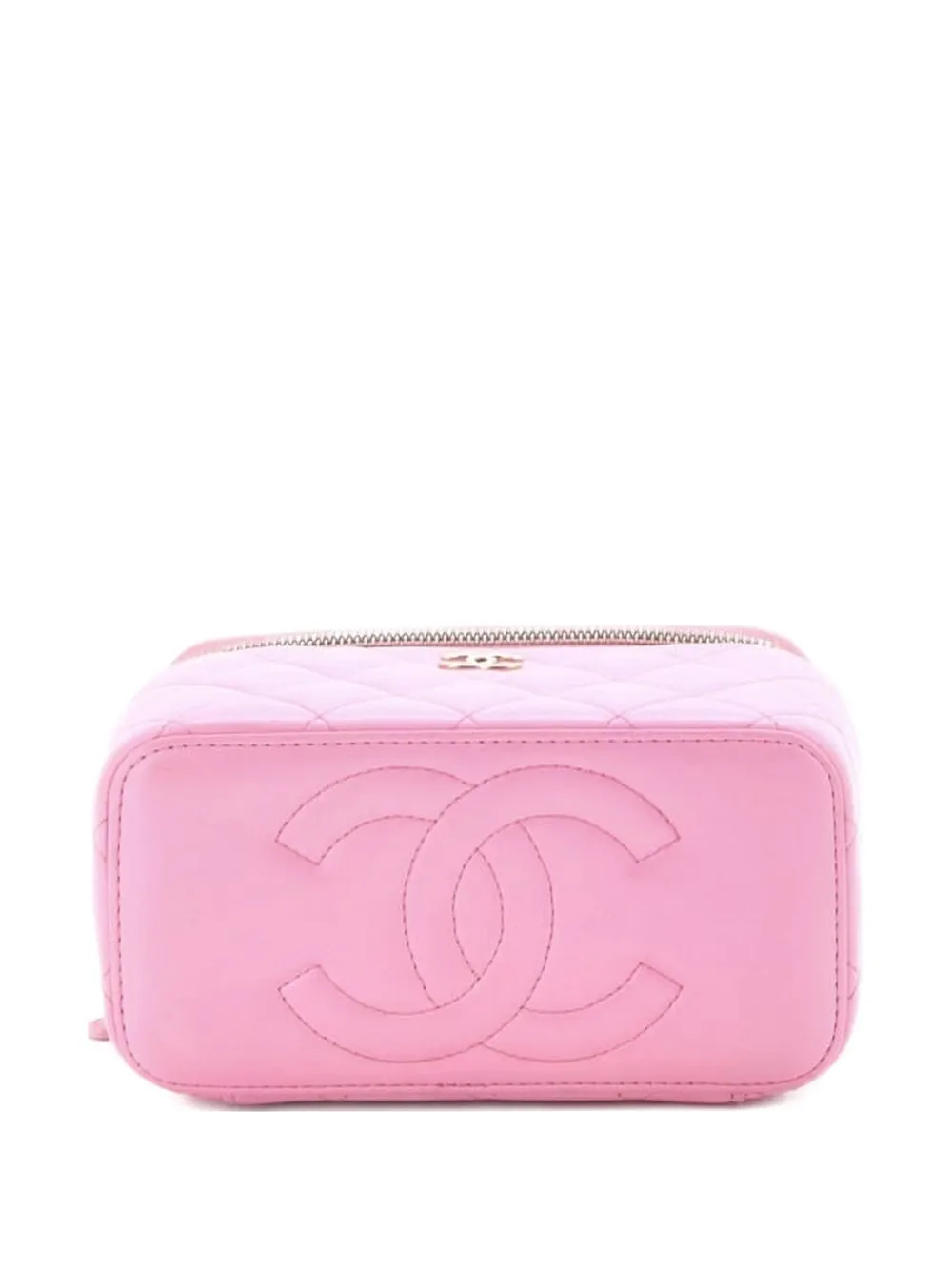 CHANEL Pre-Owned Classic Top Handle Vanity Case with Chain Quilted Lambskin Small crossbody bag - Rosa