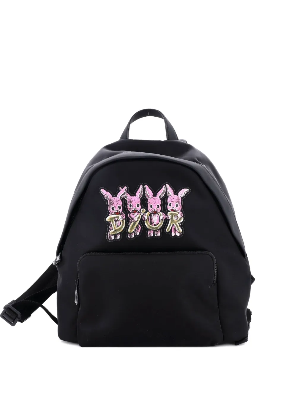 Christian Dior Pre-Owned Front Pocket Zip Embroidered Nylon Medium backpack - Nero