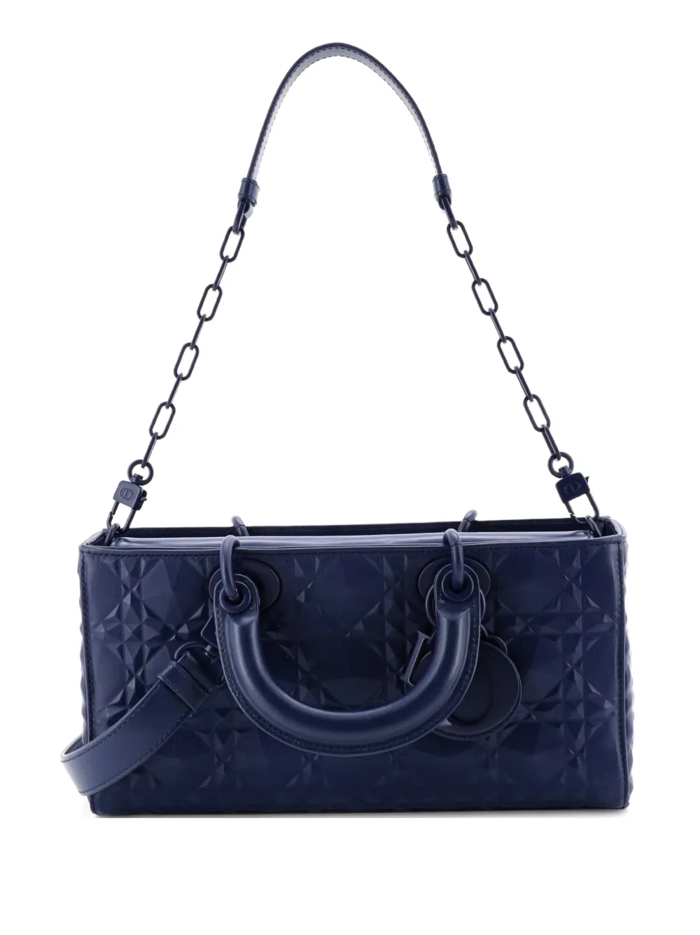 Christian Dior Pre-Owned Ultra Matte Lady D-Joy Bag Diamond Motif Cannage Calfskin Medium satchel - Blu
