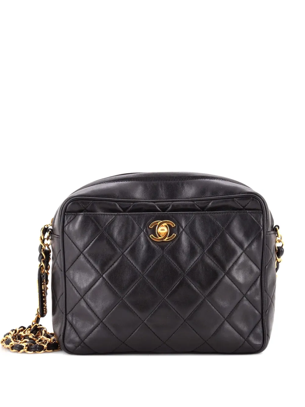 CHANEL Pre-Owned Front Pocket Camera Bag Quilted Leather Small crossbody bag - Nero