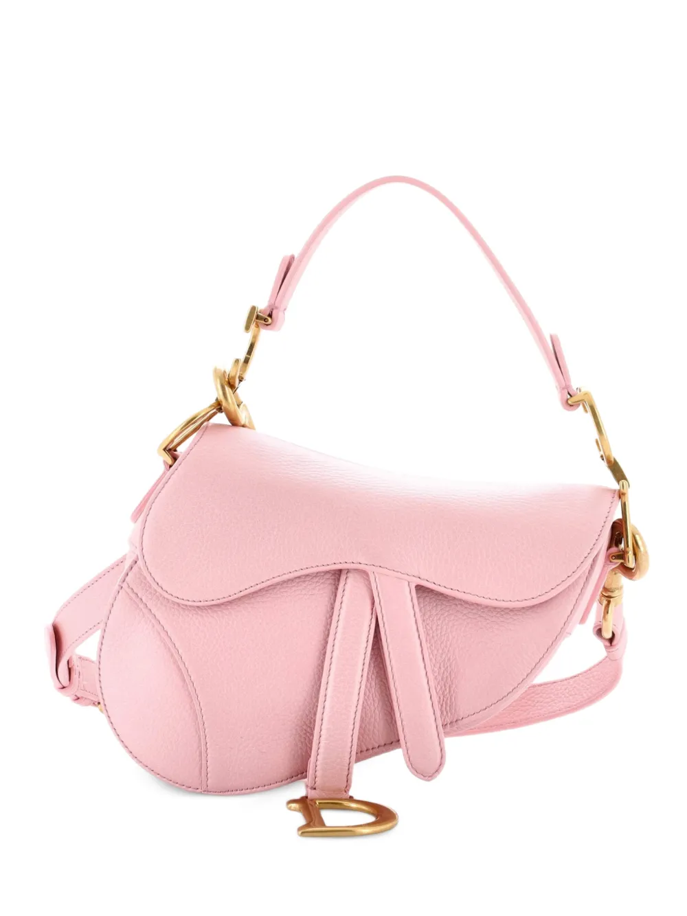 Christian Dior Pre-Owned Saddle Handbag with Strap Leather Mini shoulder bag - Rosa