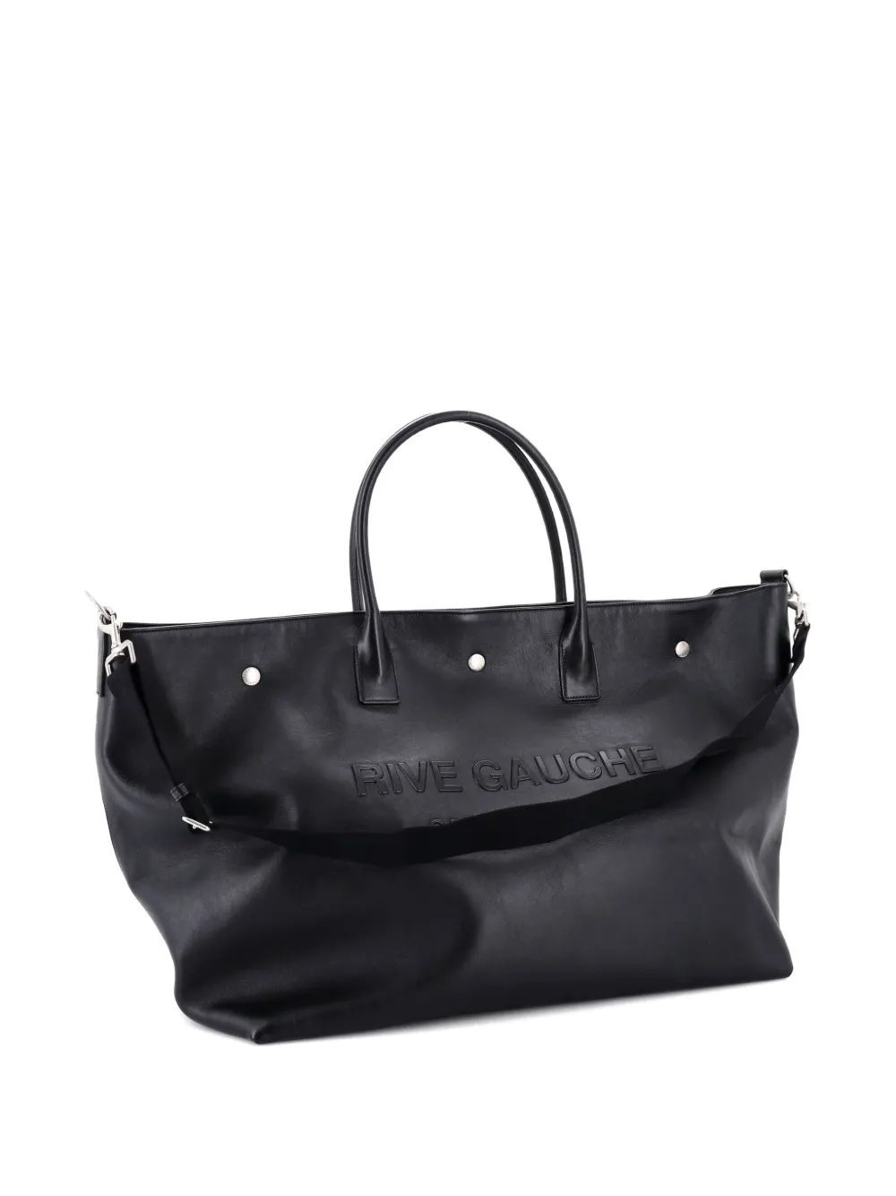 Rive Gauche Shopper Embossed Leather Maxi Tote Bag